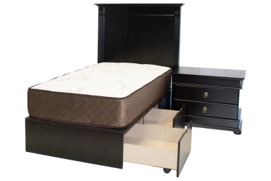 Grandeur 2 Piece Single Bed Set Special (Single 3 Drawer bed + 2 drawer Large pedestal) Painted Bordeaux (excl mattress)