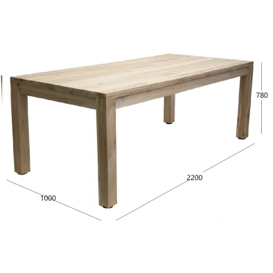 Mod 8 seater Dining Table 2200 x 1000 Cotton wood with dimensions