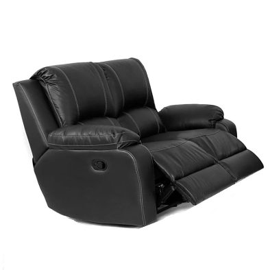 Genuine FULL LEATHER PREMIER 2 SEATER RECLINER Black