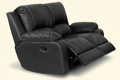 Premier 2 seater black - cream background