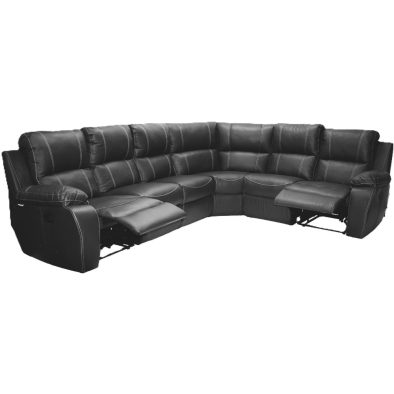 Genuine Full leather PREMIER 6 SEATER CORNER UNIT SPECIAL (2 ACTION) Black