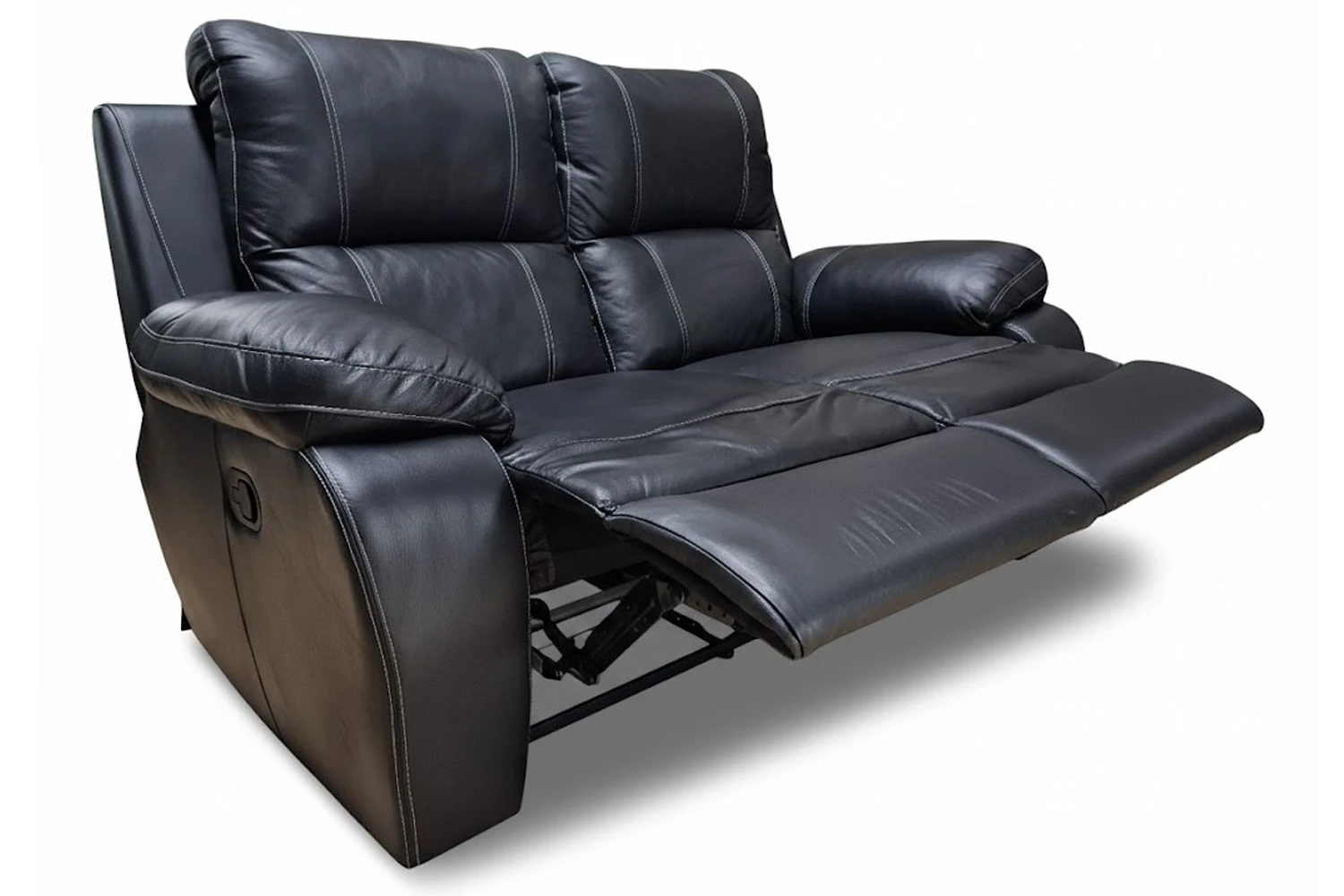 Premier Genuine Leather Recliner Sofa 2-Seater (Black)