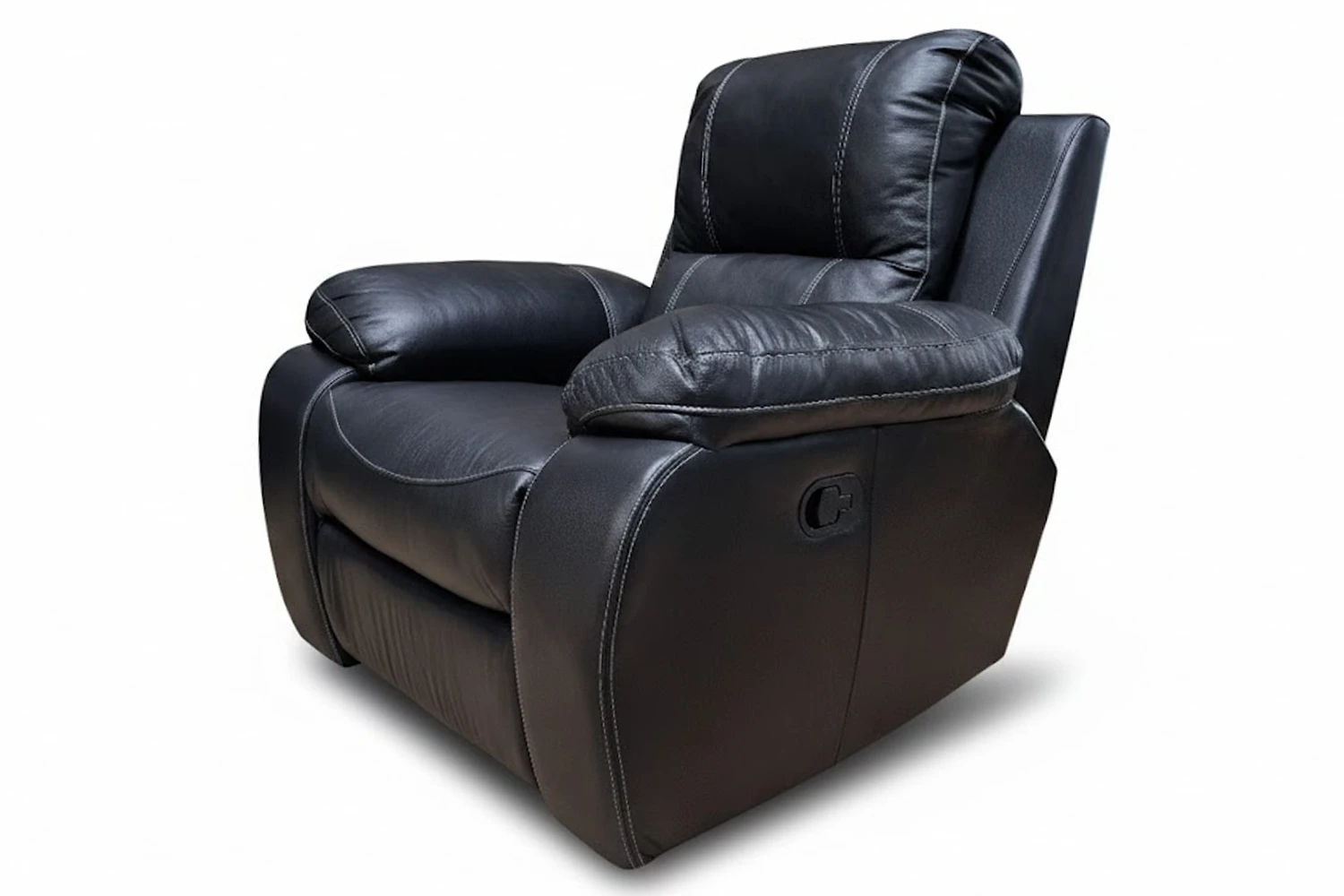 Premier Genuine Leather Single Recliner Chair (Black)