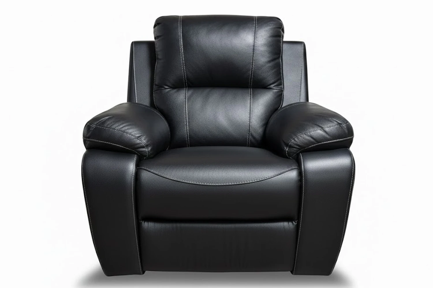 Premier Genuine Leather Single Recliner Chair (Black)