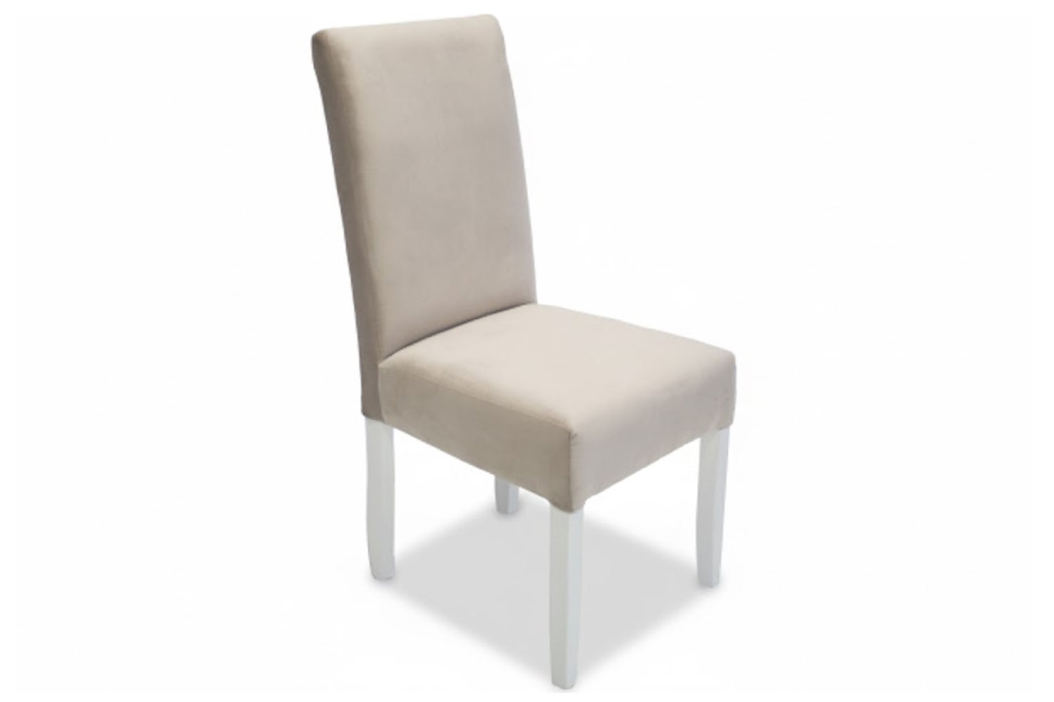 Solo Dining Chair Velvet French Vanilla with White Legs