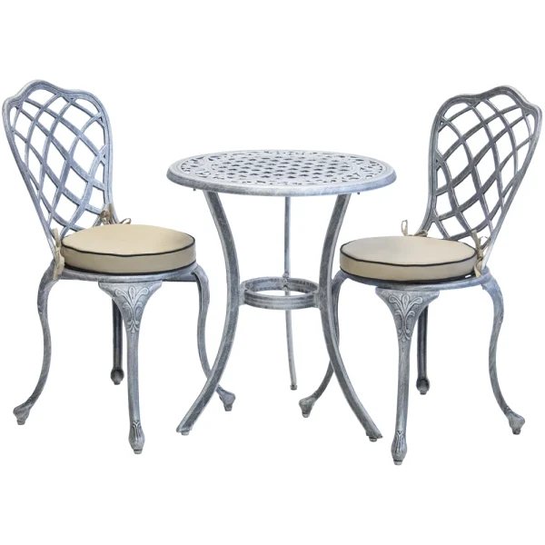 Aluminium Coral 2 Seater Dining Set Special 600 round with cushions