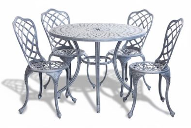 Aluminium Coral 4 Seater Dining Set 1000mm round