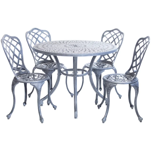 Aluminium Coral 4 Seater Dining Set Special 1000 round