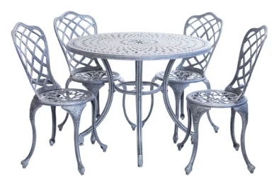 Aluminium Coral 4 Seater Dining Set Special 1000mm round