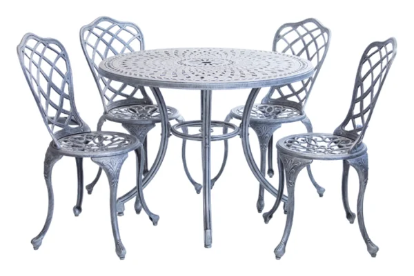 Aluminium Coral 4 Seater Dining Set Special 1000mm round