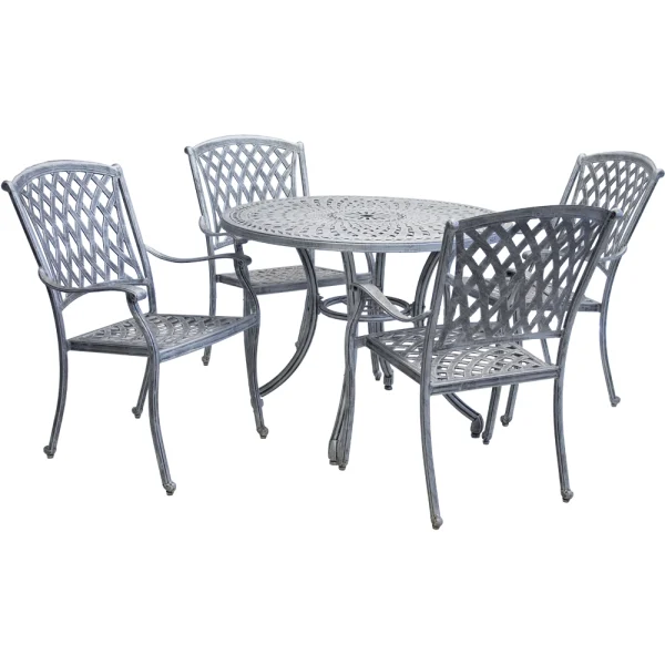 Aluminium Tuscan 4 Seater Round Dining Set Special