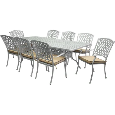 Aluminium Tuscan 8 Seater Dining Set Special with cushions