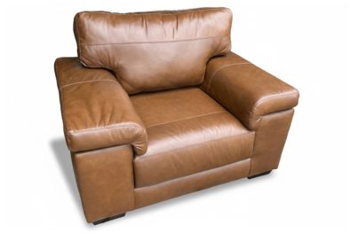 Genuine Full Leather Living Armchair Exotic Chestnut
