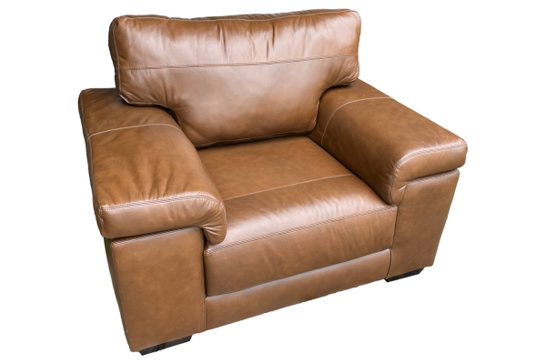 Genuine Full Leather Living Armchair Exotic Chestnut