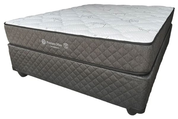 Posture-Max-Jacquard-Charcoal-Queen-12-Year-Warranty-110kg-base-&-mattress-set-special-(standard-or-extra-length-option)