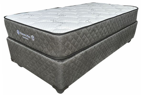 Posture Max Jacquard Charcoal Single base & mattress set special 12 Year Warranty 110kg (extra length)