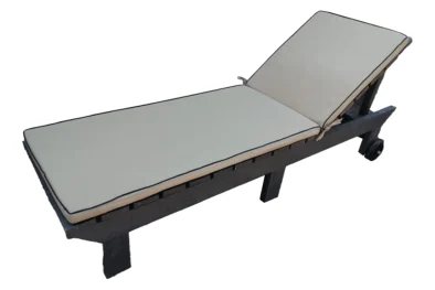 ROYAL SUN LOUNGER WITH BEIGE CUSHION (RECYCLED PLASTIC- Brown)