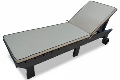 ROYAL SUN LOUNGER WITH BEIGE CUSHION (RECYCLED PLASTIC- Brown)