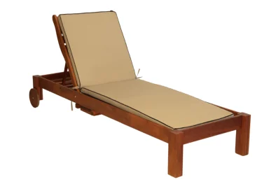 Zambezi Teak Sun Lounger with Universal Beige Cushion