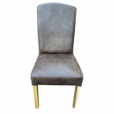 Primo Cotton wood Dining Chair Full Exotic Leather Woodland Brown