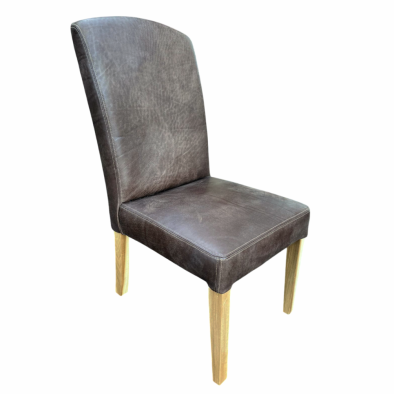 Primo Cotton wood Dining Chair Full Exotic Leather Woodland Brown