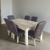 7 Piece Mod Dining Set Special (Mod 6 Seater Dining Table (1800 X 1000) Solid Cotton Wood & 6 Primo Exotic genuine Full leather Dining chairs with solid Cotton wood legs