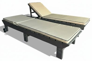 2 Piece Set Special (2 Royal Sun Loungers) (Recycled Plastic- Brown) with cushions