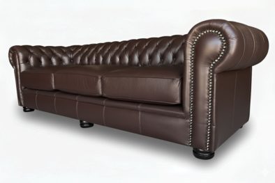 Genuine Full Leather Chessman Comfort 3 Seater couch - D/Brown (XL deep seat)