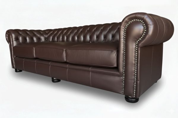 Genuine Full Leather Chessman Comfort 3 Seater couch - D/Brown (XL deep seat)