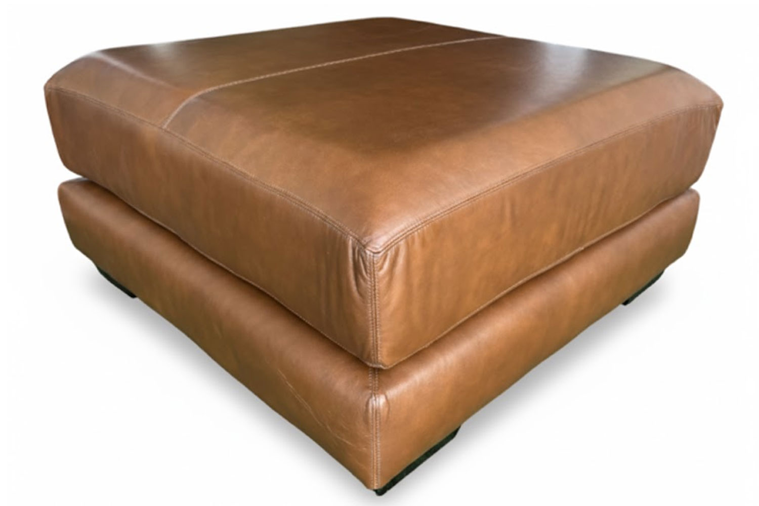 Genuine Full Leather Living Modular Ottoman Exotic Chestnut