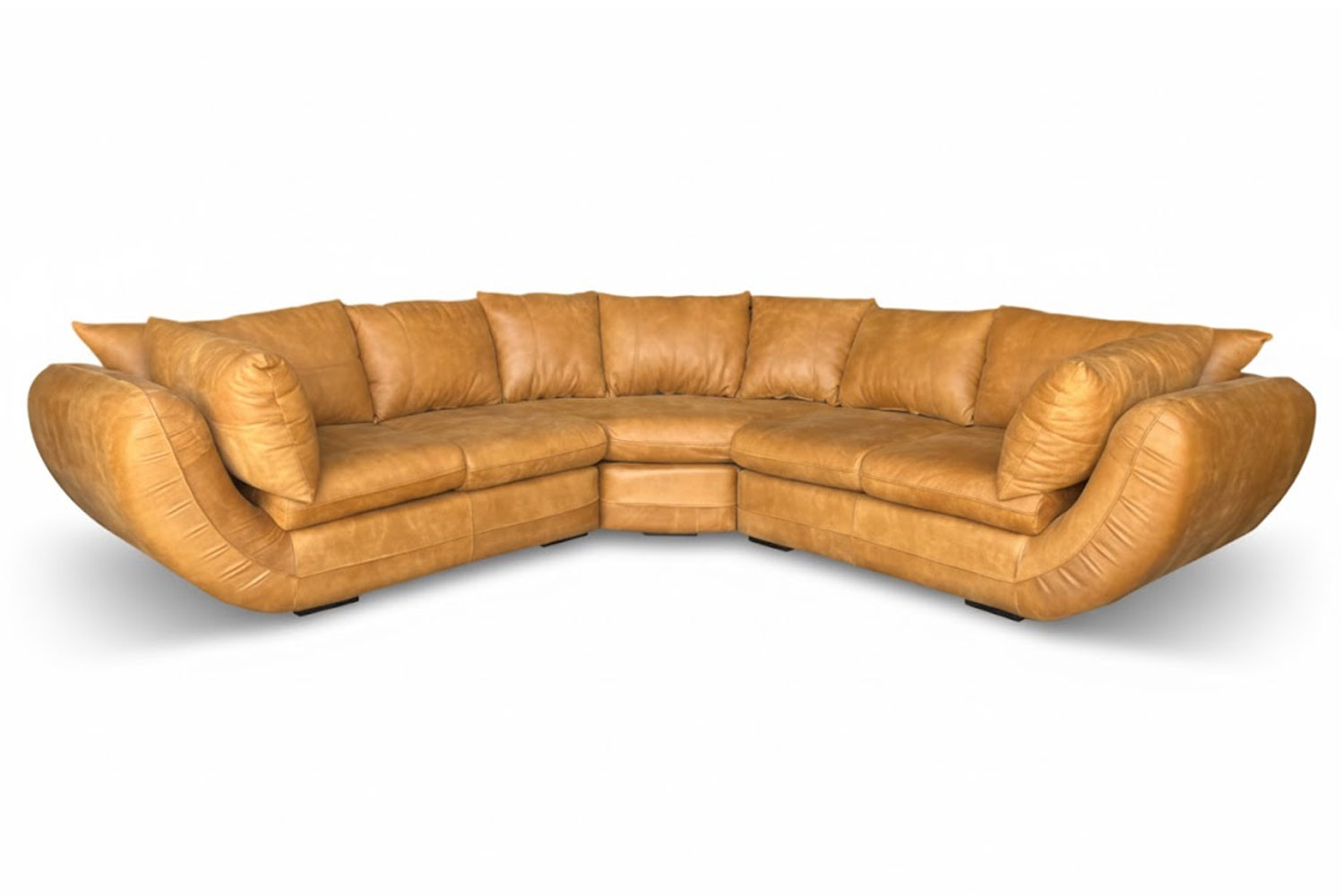 Genuine Full Leather Regal 5 Seater Corner Couch - Exotic Tan