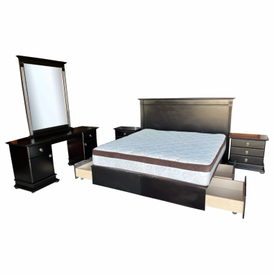 Grandeur 4 Piece King Bed Set Special Painted Bordeaux (excl mattress)