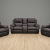 Premier 4 seater + console static couch set - Brown - Lifestyle