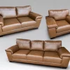 3 Piece Set Special (Life Comfort 1 Seater, 2 Seater and 3 Seater) Exotic genuine Full Leather Chestnut