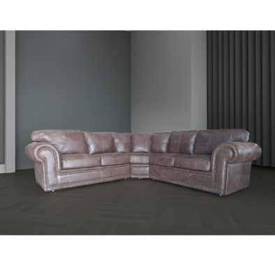 Afrikan Comfort 5 Seater Corner couch Special - Exotic genuine Full Leather W-Brown