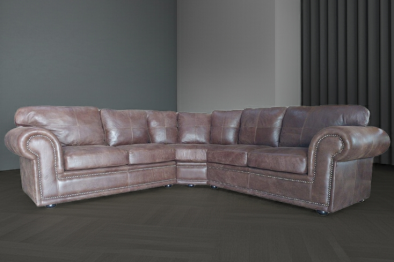 Genuine Full Leather Afrikan Comfort 5 Seater Corner couch Special - Exotic W-Brown