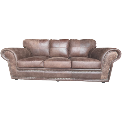 Afrikan 3 seater Couch Exotic leather W-Brown