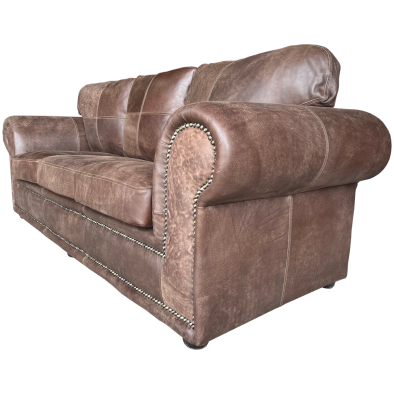 Afrikan 3 seater Couch Exotic leather W-Brown 45°