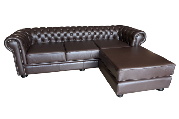 Chessman Comfort 3 seater Universal Chaise - Full leather brown