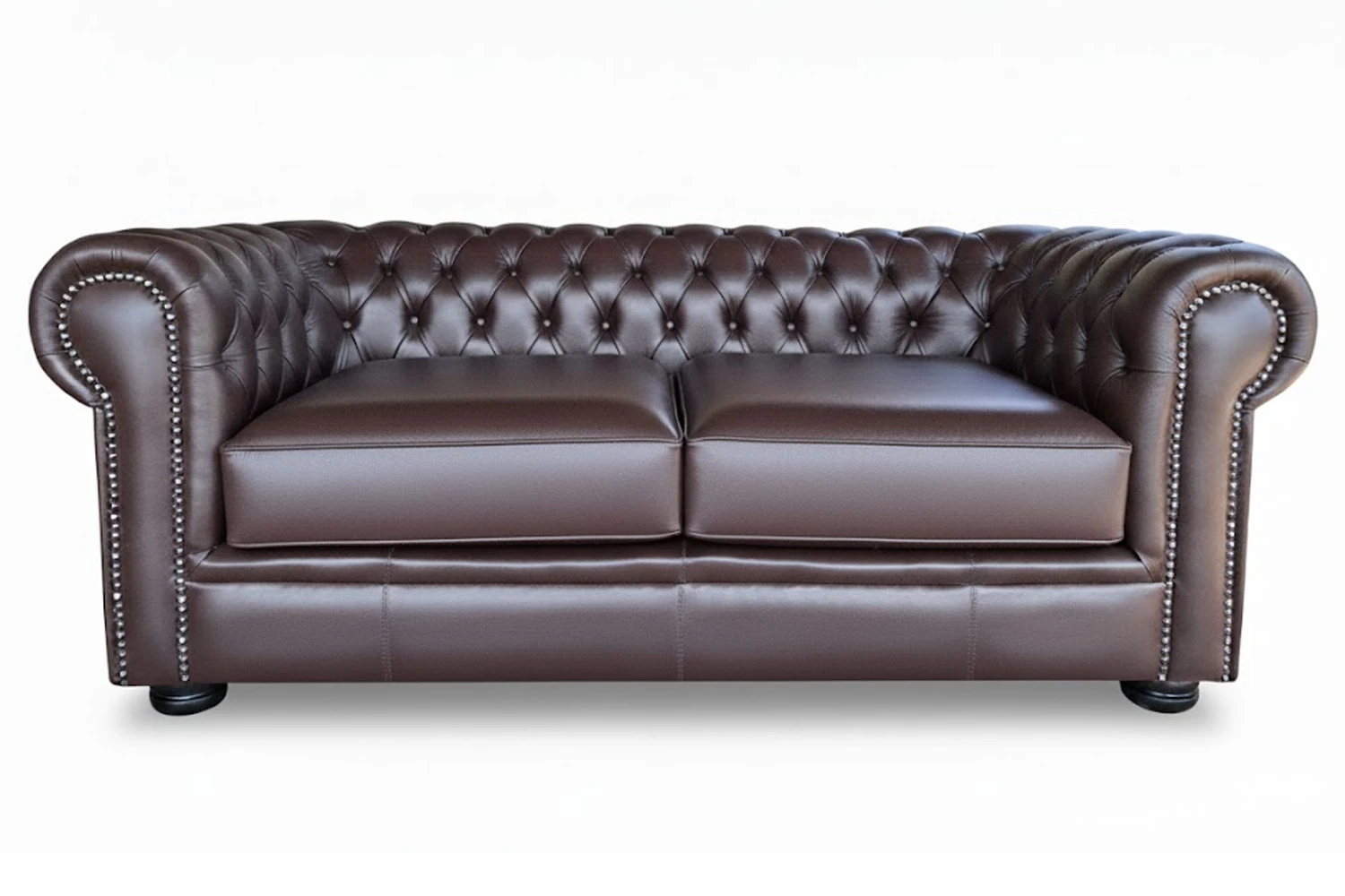 Genuine Full Leather Chessman Comfort 2 Seater 2100 wide - D/Brown (XL deep seat)