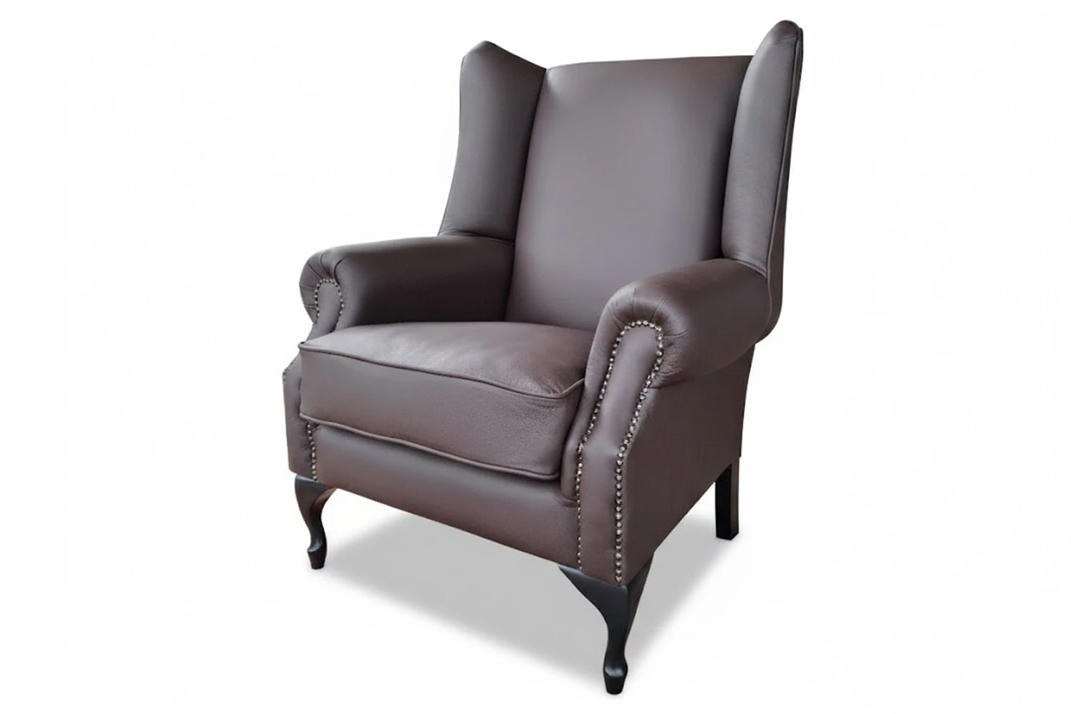 Classica Comfort Genuine Leather Wingback Chair (Brown)