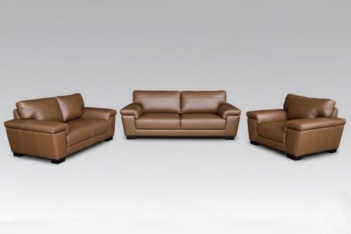 Genuine Full Leather 3 Piece Set (Life Comfort 1 Seater and 2 x 2 Seater) Exotic Chestnut