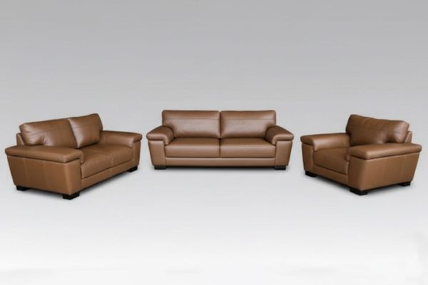 Genuine Full Leather 3 Piece Set (Life Comfort 1 Seater and 2 x 2 Seater) Exotic Chestnut