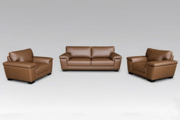 Genuine Full Leather 3 Piece Set (Life Comfort 2 x 1 Seater and 2 Seater) Exotic Chestnut