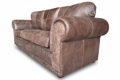 Genuine Full Leather Afrikan Comfort 3 Seater Couch - Exotic W/Brown