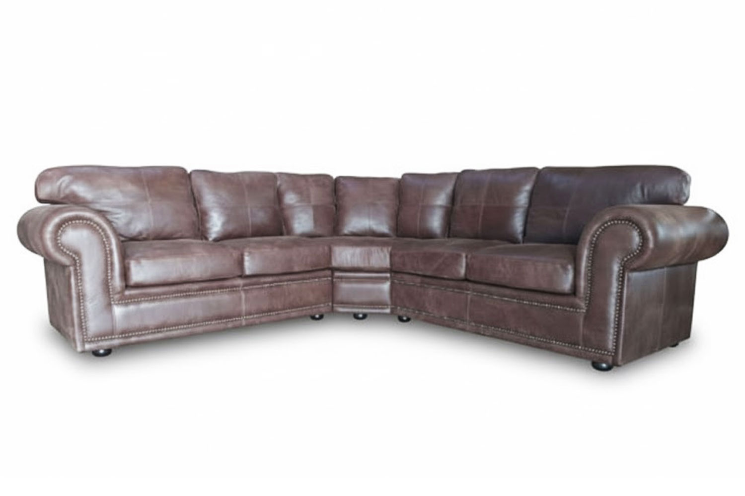 Genuine Full Leather Afrikan Comfort 5 Seater Corner couch Special - Exotic W.Brown