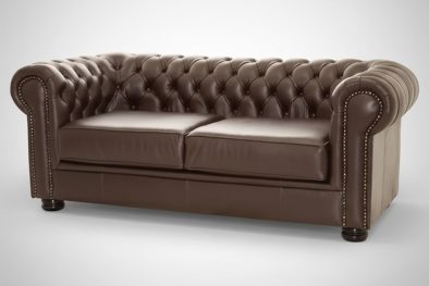 Genuine Full Leather Chessman Comfort 2 Seater 2100 wide - D/Brown (XL deep seat)