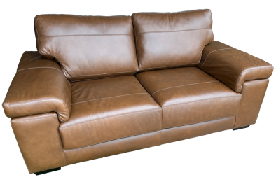 Genuine Full Leather Life Comfort 2 Seater couch Exotic Chestnut