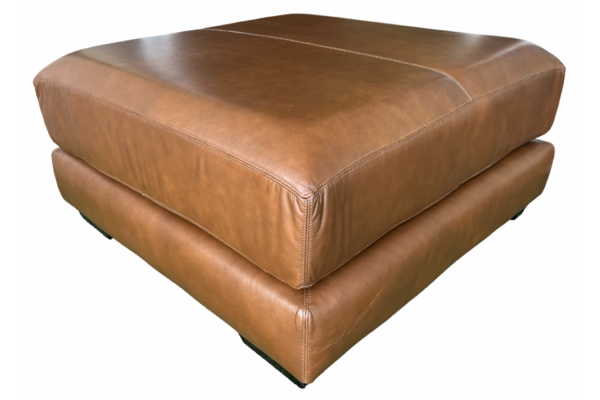 Genuine Full Leather Life Comfort Modular Ottoman Exotic Chestnut