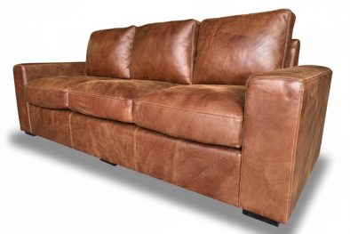 Genuine Full Leather Mode Comfort 3 Seater Couch - Exotic Brandy